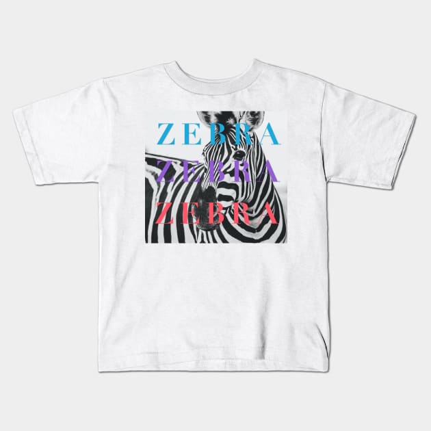 zebra band design Kids T-Shirt by Prossori